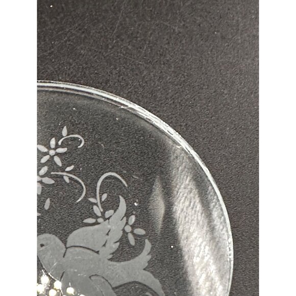 Vtg Avon glass Christmas ornament etched doves rough edges 1980s XMAS READ - Picture 5 of 16